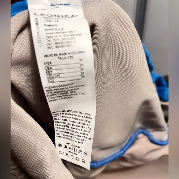 NWT Leonisa Blue One Piece Belted Flirty Slimming Moderate Coverage Swimsuit M - Picture 4 of 4